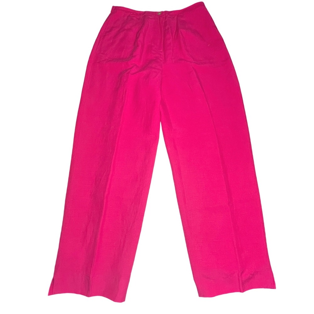 High Waist Tapered Silk Linen Pants Pink Lauraโ Ashley Women Coastal 8